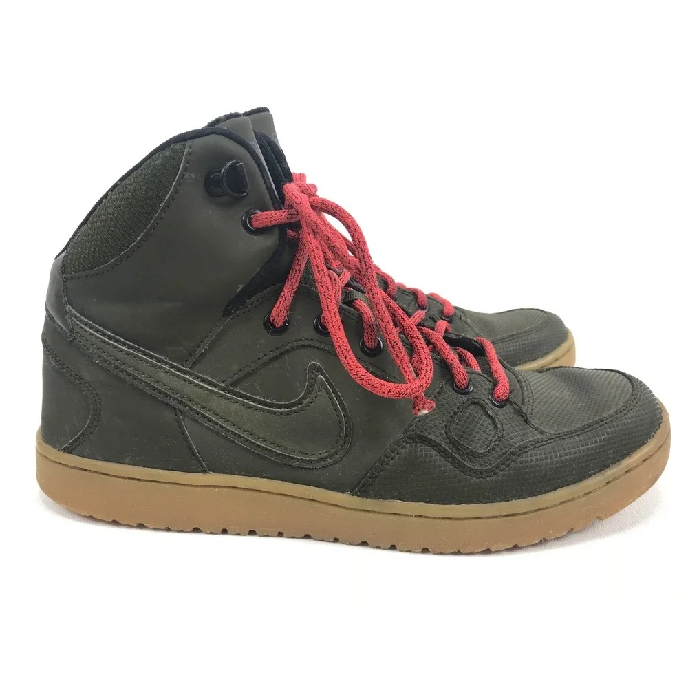 NIKE Son of Force Mid Men's Size 8 807242 330 Dark Loden Green Gum Leather Shoes